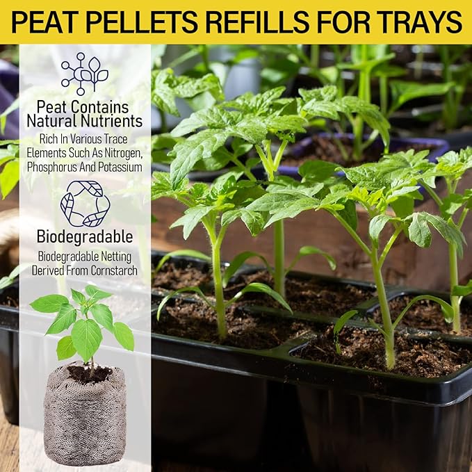 Legigo 100 Pcs 50mm Seed Starter Peat Pellets Pods for Seedlings- Compressed Seed Starting Pellets Seed Starter Pods Plugs Soil Peat Pods for Starting Seeds, Garden Planting Herb Flower Vegetables