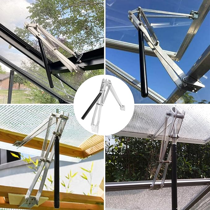 HUATOL Greenhouse Automatic Vent Opener, Solar Roof Vent Opening Kits, Greenhouse Vent Opener Dual Spring Up to 33lbs for Hothouse Cold Frame Gardening Tools
