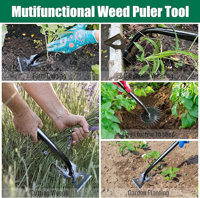 4 Pack Uprooting Weed Pulling Tools,Garden Hand Weeder Tools, Manual Multifunctional Weeders Gardening Tools for Yard and Garden
