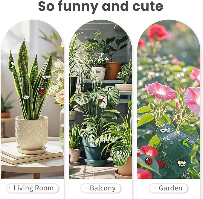 Plant Magnets for Potted Plants, 12pcs Plant Decorations Plant Magnet Eyes Fun Face Plant Charms for Plant Lovers Friends Unique Gifts, Indoor Outdoor Office Plants Accessories