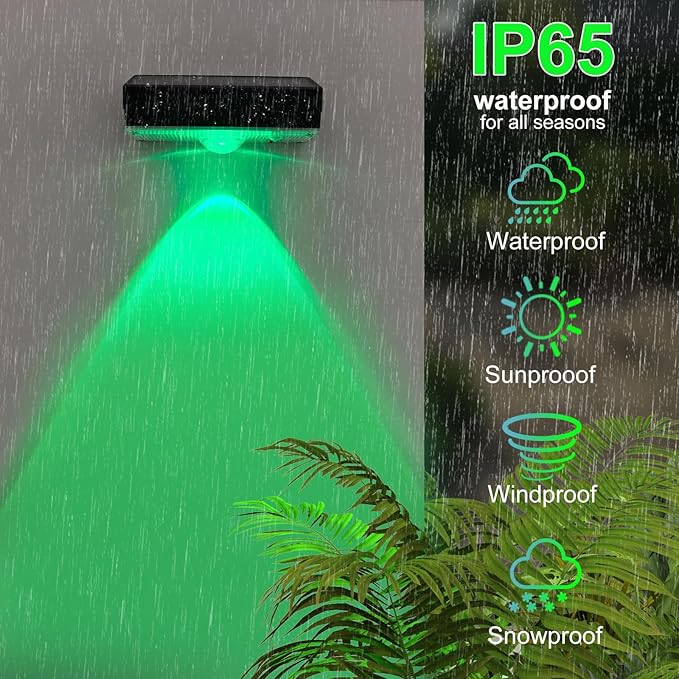 Solar Fence Lights,Fence Lights Solar Powered Waterproof IP65 Multicolor Led 12 Fixed Colors ＆RGB Color Changing for Pool, Deck, Patio, Porch, Stairs, Holiday(4)