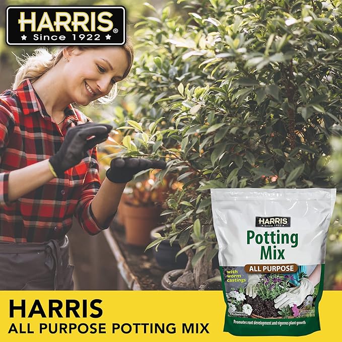 Harris All Purpose Premium Potting Soil Mix with Worm Castings and Other Nutrients, 4 Quarts