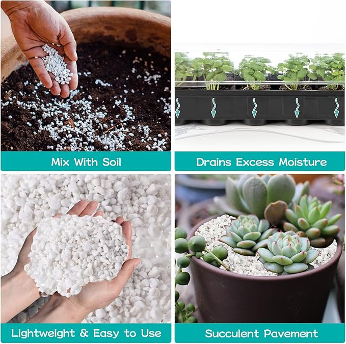 Legigo 6 Quarts Organic Horticultural Perlite for Plants Indoor- Natural Horticultural Soil Additive Conditioner Mix for Improves Drainage, Ventilation and Root Growth