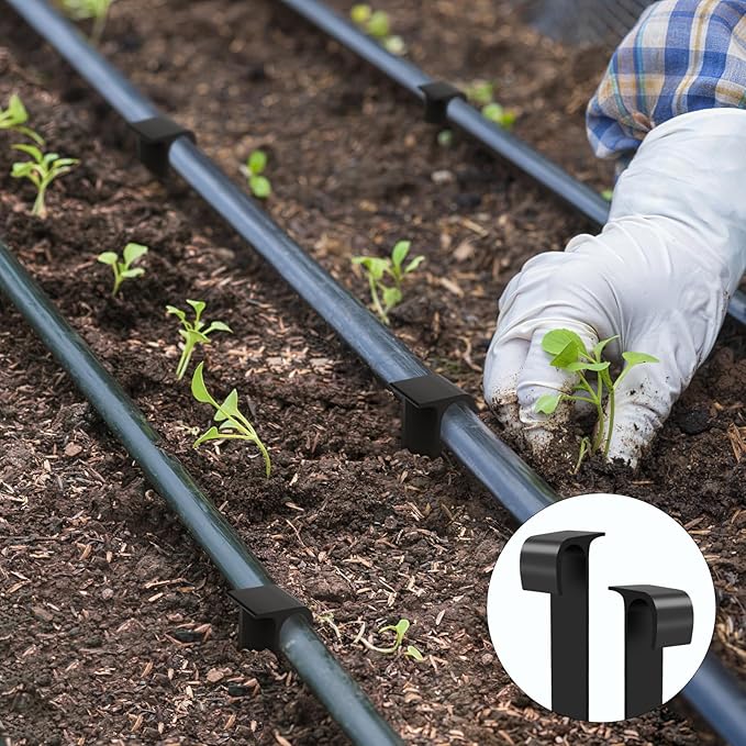 100PCS 1/2 Inch Irrigation Tubing Hold Down Anchor Stakes Irrigation Drip Support Hold Stakes Irrigation Tubing Stakes Drip Irrigation Stakes 3/4 x 4.33 Inch Drip Tubing Greenhouse, Garden