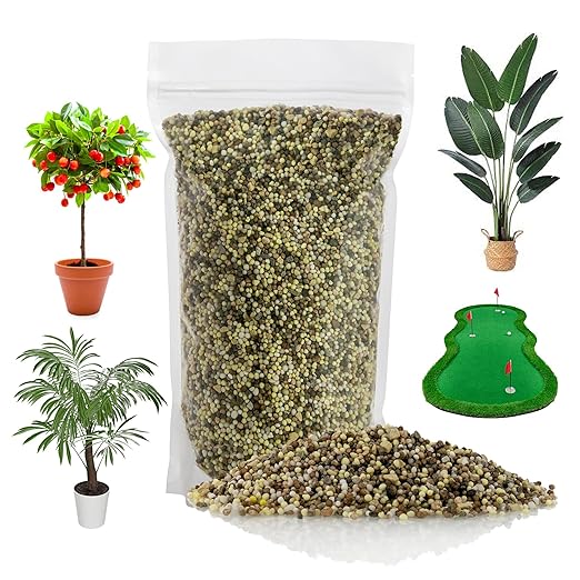 Premium 13-3-13 All-Season Fast Acting Landscape and Ornamental Fertilizer by Gardenera - Promotes Biomass Growth and Vibrant Leaf Color - 1 Quart