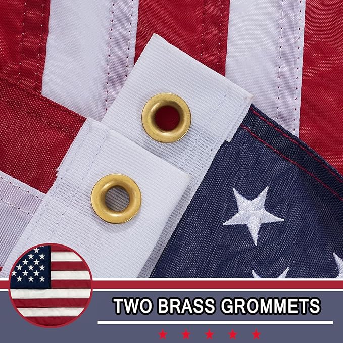 AZCOVER 2 Pack American Flag 12x18 Inch Boat Flag for Outside, 210D USA Small American Flags with Embroidered Stars Sewn Stipes and Brass Grommets for Marine Yacht UTV