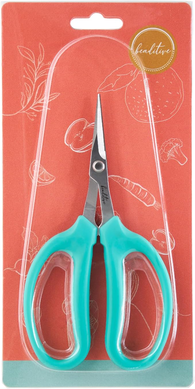 Beaditive Culinary Herb Scissors - Compact 6.5-Inch Stainless Steel Kitchen Scissors - Dishwasher Safe - Sharp Tip for Snipping Fresh Herbs