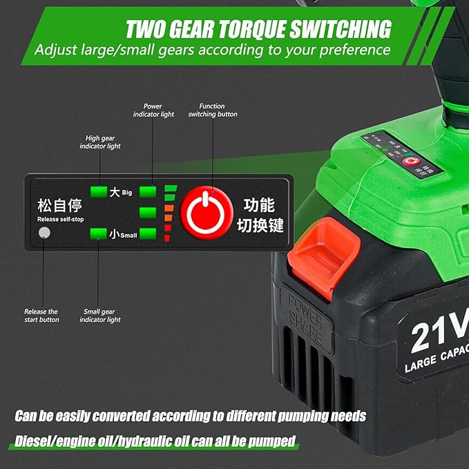 Updated Cordless Stick Water Transfer Pump With 21V Battery, 720GPH Portable Utility Water Pump (With Battery And Charger) Suitable for Garden, Pool, Pond, Deep Well Draining, Maximum Head 32FT