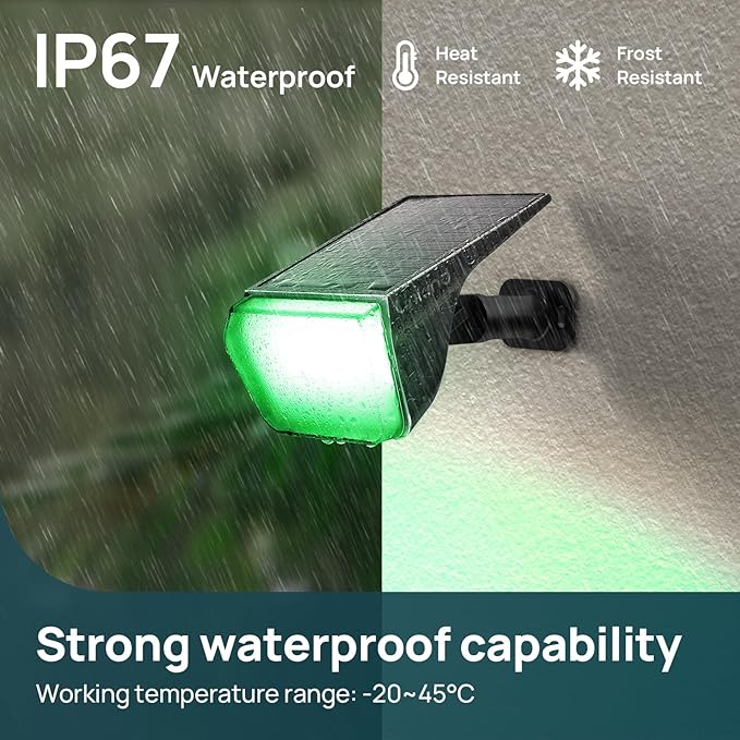 Linkind Solar Lights Outdoor, 50 LEDs Color Changing Spotlights, Solar RGB Light with 10 Lighting Modes and IP67 Waterproof, Multicolor Outdoor Lighting for Yard, Garden, Landscape Decorations, 4Pack