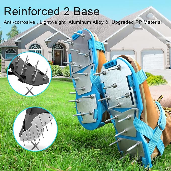 Lawn Aerator Shoes for Grass - Pre-Assembled Grass Aerator Shoes for Lawn - Soil Yard Aerator Tool for Aerating Patio Garden
