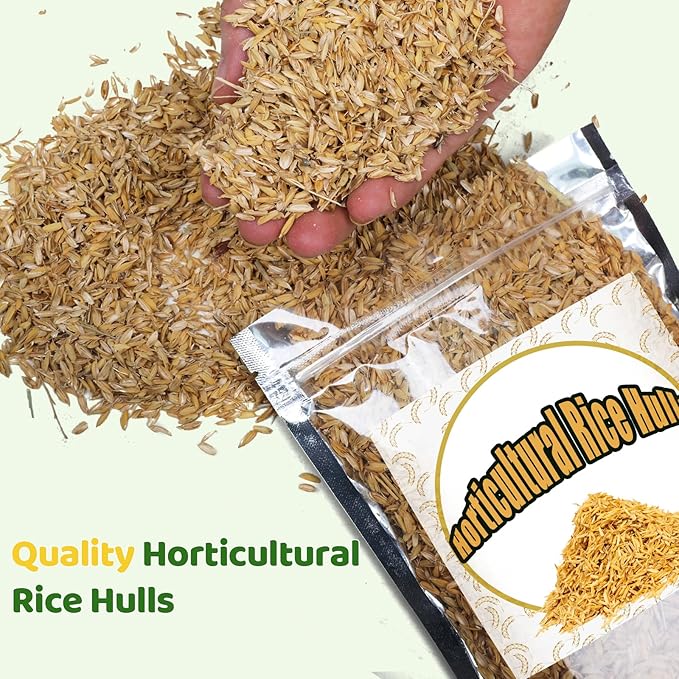Rice Hulls for Gardening 2qt - Promote Root Development, Water Efficiency, and Disease Resistance