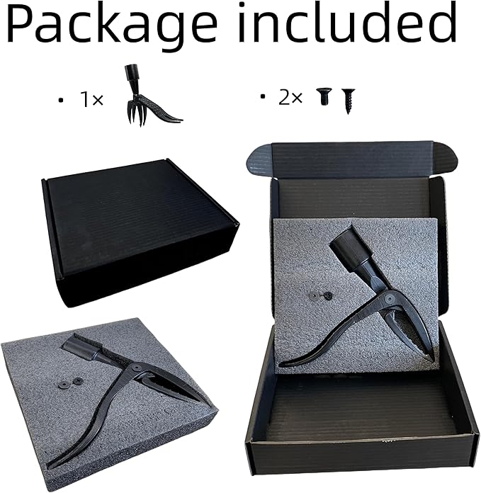 Weed Removal Head Replacement Tool, 4-Claw Steel Head Design, Manual Weeding Tool, Black