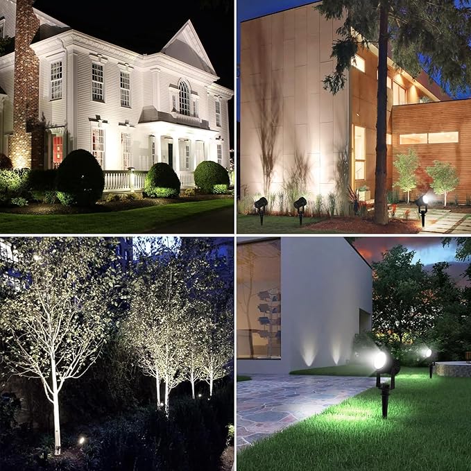 T-SUNUS Solar Spot Lights Outdoor IP65 Waterproof White 6000K 2-in-1 Landscape Spotlights, 9.8ft Cable Separate Panel Auto Dusk to Dawn Dimmable for Flag Yard Garden Patio Driveway Pathway Garage