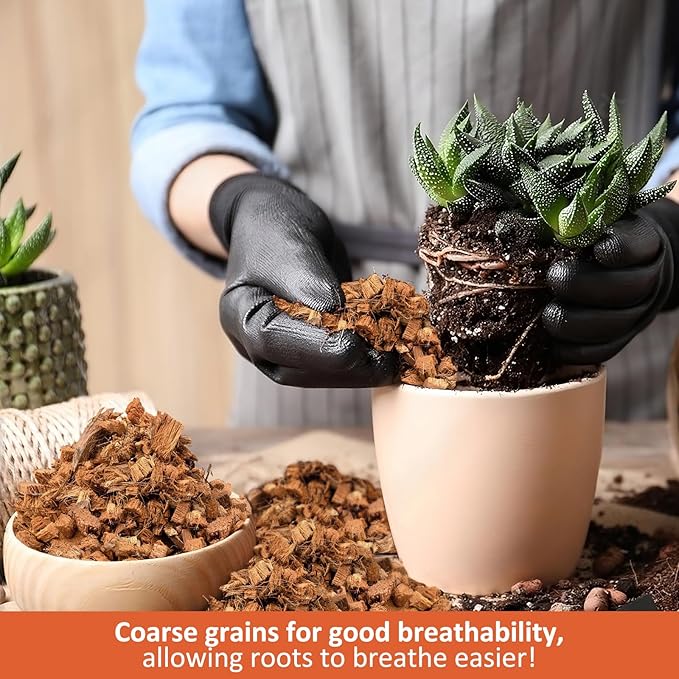 Riare 2 Pack Coco Chips Substrate for Plants- 2.2lb 100% Organic Coconut Husk Brick with Low EC and pH Balanced, High Expansion Coconut Substrate Coco Husk Mulch for Garden Flowers, Herbs, Planting