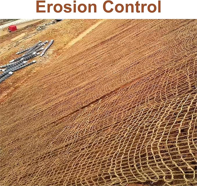 Agfabric Natural Jute Erosion Control,Jute Netting -48" Wide x60 feet Long Soil Saver Mesh Blanket