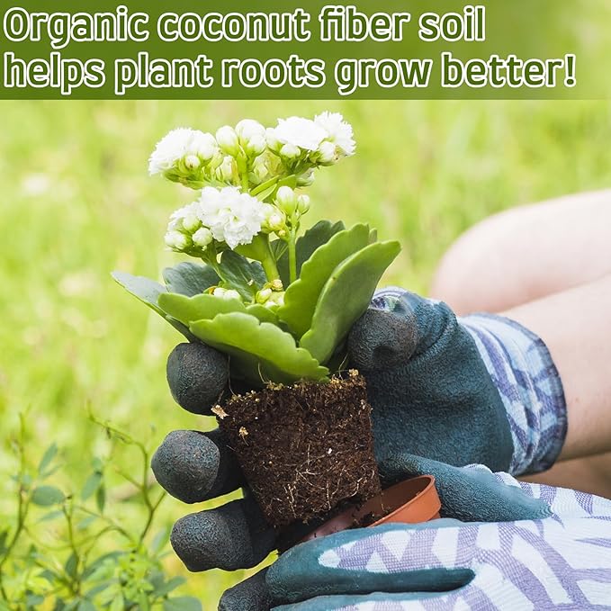 Halatool 30mm 100pcs Organic Coconut Coir Pellets Soil for Planting, Compressed Coco Coir Soil Potting Soil Seed Starters for Growing Vegetables, Fruits, Flowers