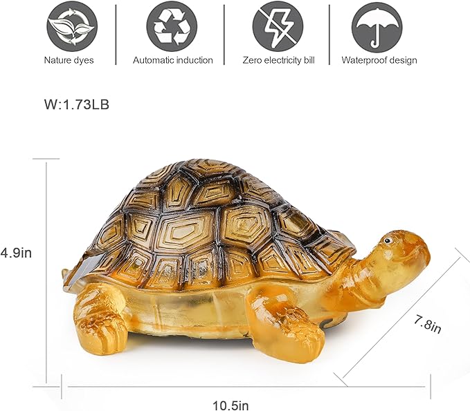 Solar Turtle Lights Deck Decorative Lighting Statue Lawn Patio Backyard Outdoor Garden Decoration Housewarming Gift