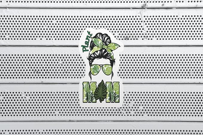 Plant Mom Sticker Vinyl Decal Bumper Sticker Accessories Plantmom Succulent Plantlover Gardner Plantaholic Wildflowers Gardening Houseplant Flower Floral Summer Outdoor Indoor CS1163-2PK
