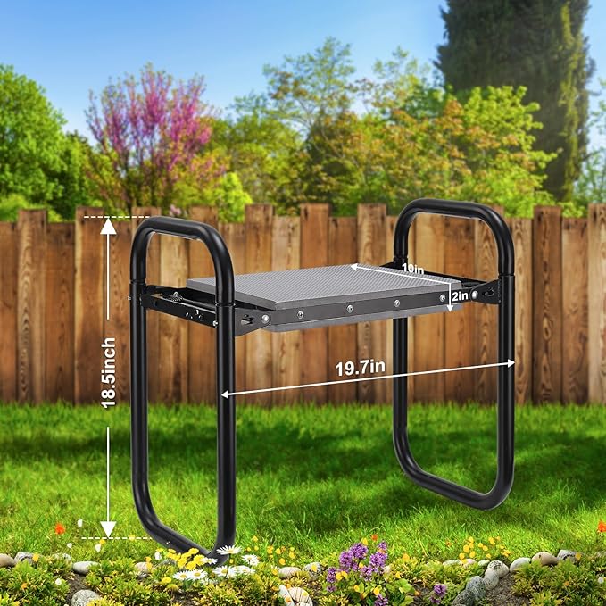 Garden Kneeler and Seat, Foldable Garden Stool 400lbs Heavy Duty Garden Tools Protects Knees and Back, Women and Men Seniors Gardener,Large 19.7"x10"x18.5"