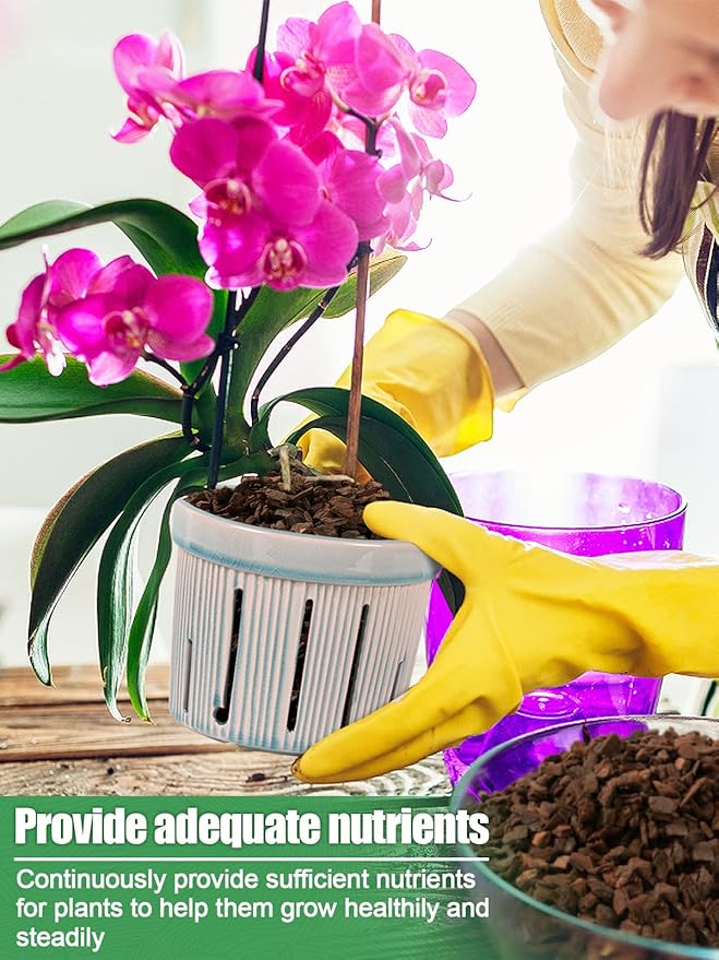 5 Quarts Orchid Potting Bark, Sun-Dried New Zealand Medium Organic Pine Wood Chip Barks for Orchids Plant Compost Soil, Natural Houseplant Mulch for Plant Development