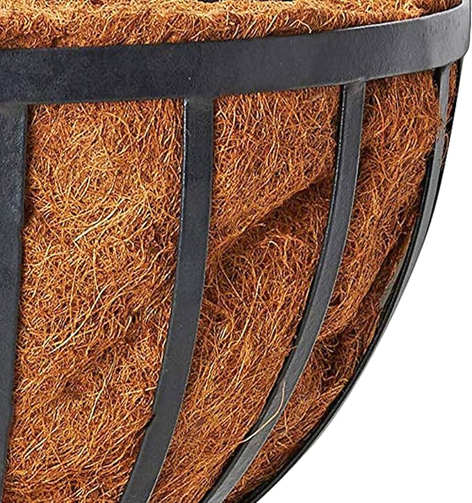 Arcadia Garden Products 1527 Half Round Wall Mounted Hanging Planter Basket with Coco Liner 16"