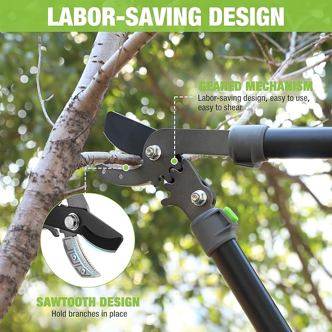 WORKPRO 28" Anvil Lopper with Geared Mechanism, Tree Trimmer with 1.6" Cutting Capacity, Steel Blade Heavy Duty Tree Branch Cutter with Ergonomically Designed Non-Slip Handles