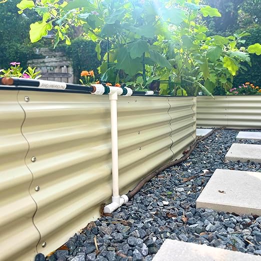 Garden Grid Connection Manifold | Connect Neighboring Garden Grids or Just 1 and/or Daisy-Chain from Manifold to Manifold with Garden Hoses to Connect Many Garden Grids | 8” Height