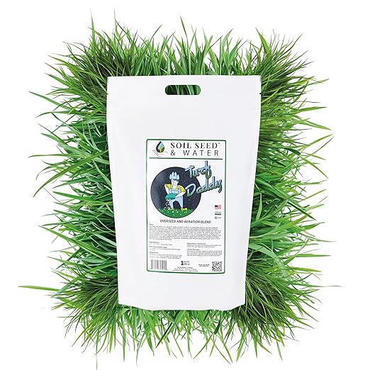 Soil Seed & Water Turf Daddy overseed and Aeration Blend Organic Fertilizer Soil Amendment for Grass, Lawn, Turf and Landscaping - OMRI Listed