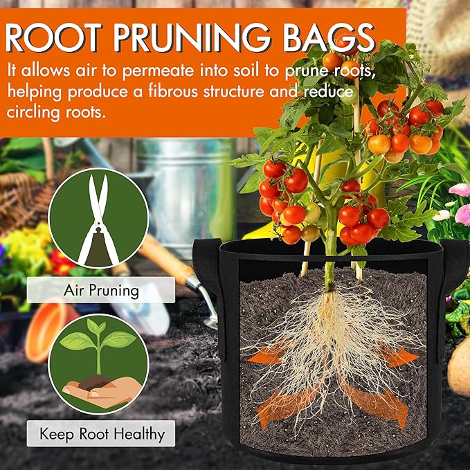 Gardzen 2-Pack 40 Gallon Grow Bags, Aeration Fabric Pots with Handles, Pot for Plants