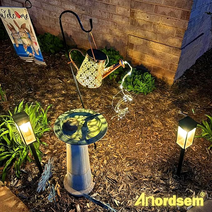 Watering Can Lights Solar Powered: Garden Light Waterproof Outdoor Decoration - Flower Lanterns Hanging Yard Patio Path Proch Decor - Birthday Gardening Gifts for Women Mom Grandma