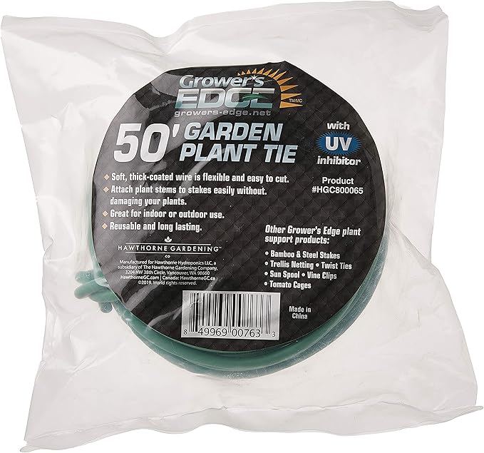Grower's Edge Soft Garden Plant Tie 5 mm - 50 ft, Green