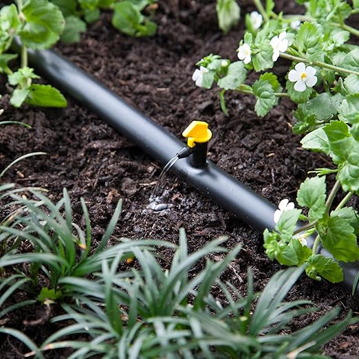 Raindrip 124010B, 4 GPH Take-A-Part™ Flag Dripper, Drip Irrigation Emitters for Drip Irrigation Gardening Systems, 10-Pack, Black/Yellow