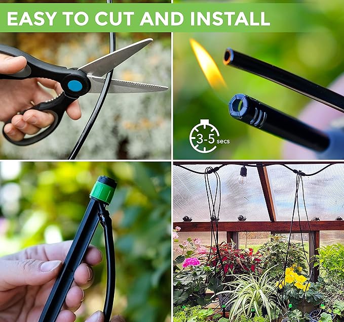 CARPATHEN 1/4 Drip Irrigation Tubing - 100 ft Black Drip Irrigation Hose Perfect for DIY Garden Irrigation System, Hydroponics, Misting Tubing, or as Blank Distribution Tubing for Any Garden Project