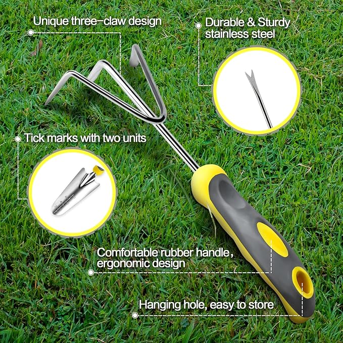 iPower Garden Tool Set, 8 Piece Heavy-Duty Stainless-Steel Garden Kit Includes Outdoor Hand Tools, Garden Gloves and Storage Tote Bag, Ergonomic Rubberized Non-Slip Handle