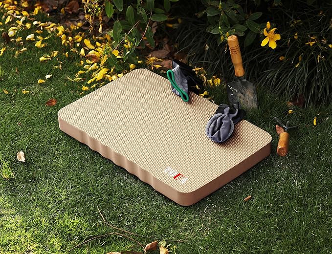 Kneeling Pad Thick Extra Large High Density Foam Comfort Kneeling Pad for Work Gardening Yoga Exercise Garden Knee Pad Beige, 1 pack