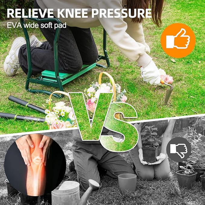 Backyard Expressions Garden Kneeler - Multi-Functional Gardening Seat and Kneeler