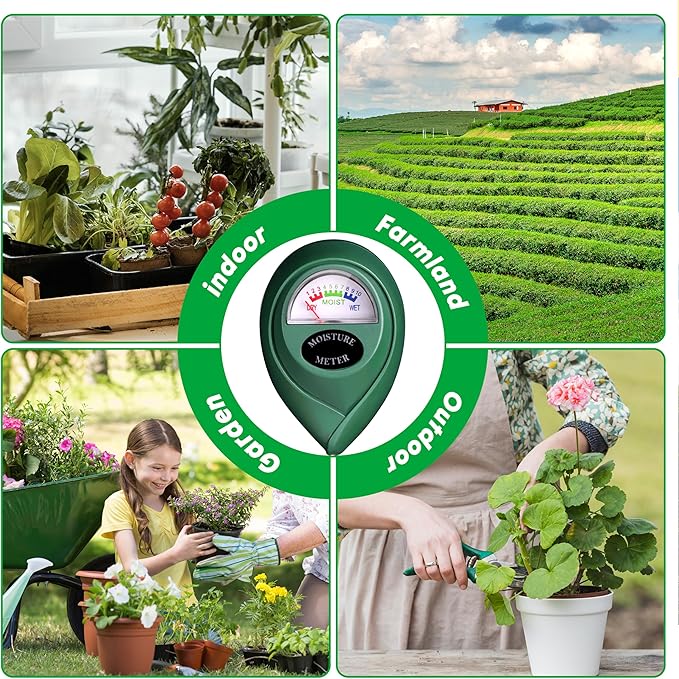 iPower Soil Moisture Meter, Plant Water Monitor Hygrometer Sensor for Garden, Lawn, Farm Indoor & Outdoor Care