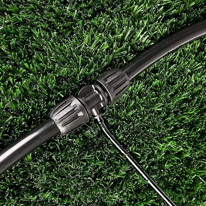 12PCS Barbed Tee 1/2 Inch To 1/4 Inch Irrigation Tubing Fittings, 1/2In (0.63"OD) 16mm to 1/4In Irrigation Tubing Anti-Drop Locked 3 Way Connectors for Drip Irrigation Hose (13mm ID / 4mm ID)