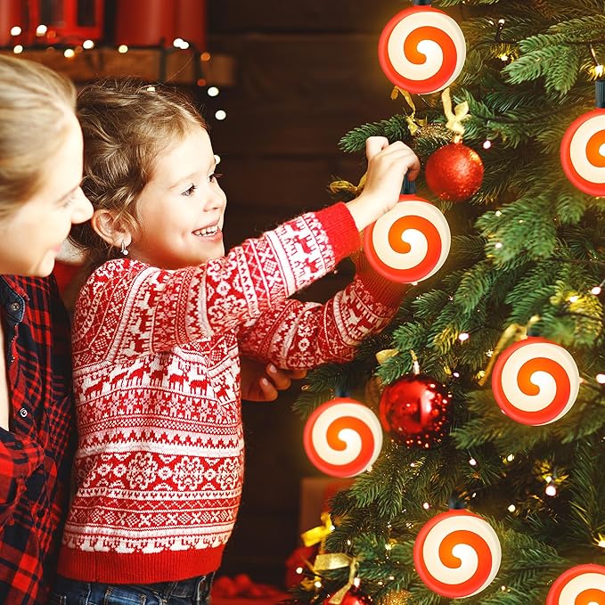 Ultimate Unicorn Christmas Decoration Lollipop Pathway Lights, Pathway Lights Decoration, Red Peppermint Lights Outdoor with Stakes, LED Lollipop Lights for Pathway Yard Sidewalk Garden Rooftop