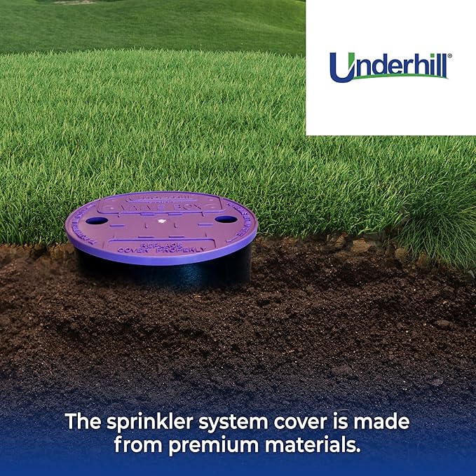 Underhill Sprinkler Valve Round Box Lid, VersaLid 6 Inch to 7 Inch Universal, Cover for Automatic Irrigation System, Lawn, Purple, VL-6P-24, 24 Pack