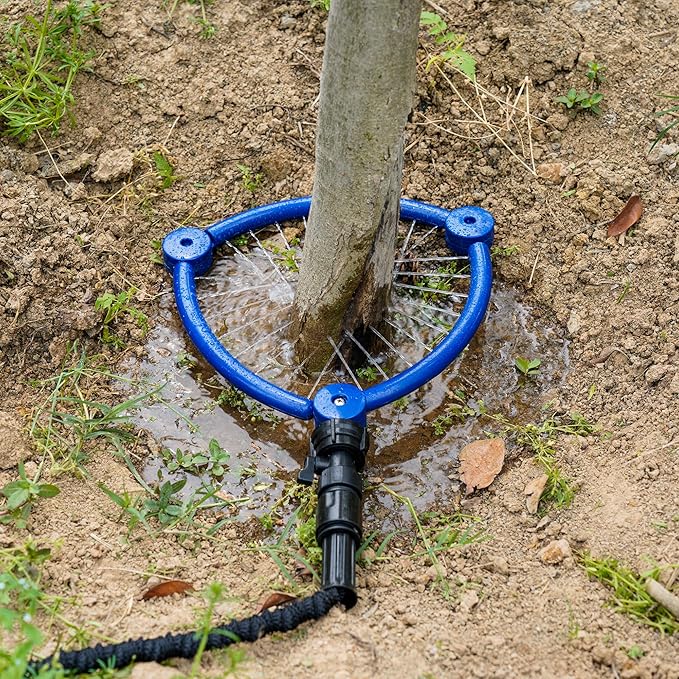 360°Tree Water System Tree Watering Ring Circle Sprinkler and Irrigation System Targeted Water for New Tree Outdoor Plants Raised Garden Bed Shrub