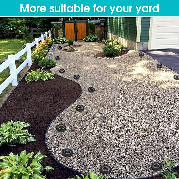 NFESOLAR Solar Ground Lights Outdoor 8 Pack, IP68 Waterproof Flat Solar Outdoor Lights for Garden, Bright Solar Powered Landscape Lighting for Yard Lawn Patio Driveway Walkway Decor (White)