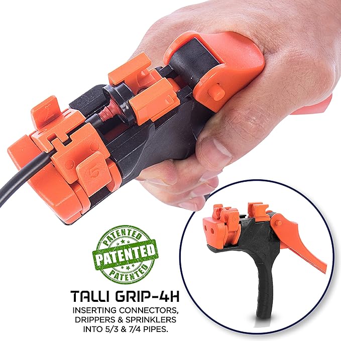Talli Grip TG Garden Patented Insertion Tool for Dripper - Connector & Dripper Gun - Drip Irrigation Tool -Irrigation System for Garden - Drip Irrigation Punch Tool Kit -700011