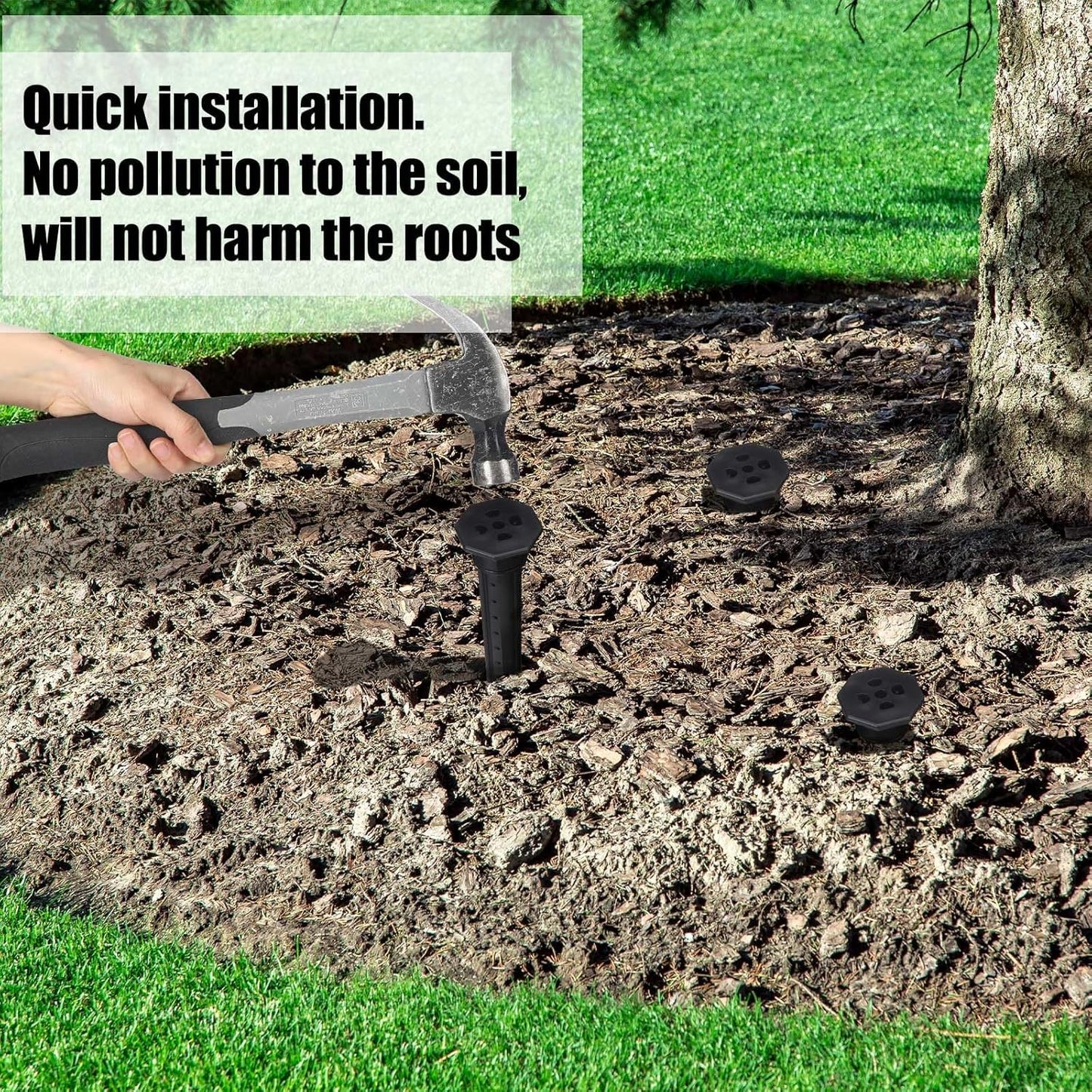 8 Pack Garden Watering Stake Large UV-Protected ABS Plastic Deep Root Irrigation Spike for Trees, Shrubs, Bushes, Shrubs, Flowers, Fruits, Vegetables, Potted Plants (14 Inch)