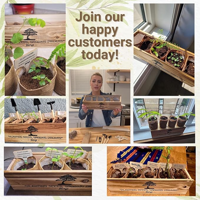 Bonsai Tree Kit – 5X Unique Japanese Bonzai Trees | Complete Indoor Starter Kit for Growing Bonsai Plants with Tools & Planters – Gardening Gifts for Women & Men