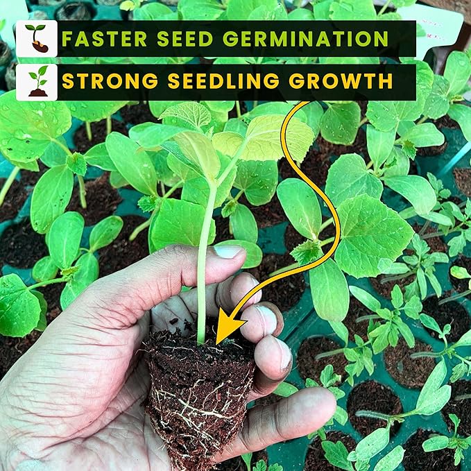 Gro-Med Coco Coir Block - 10lb, Coir Fiber Brick Enriched NPK Expands Upto 80 Quarts - Organic Potting Soil for Flowers, Herbs, Low EC Planting - Growing Medium for Gardening - Seed Starter Soil