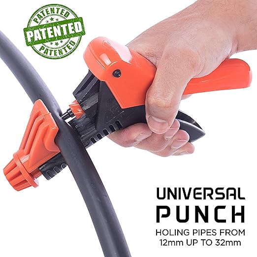 Universal Punch UP-3 Drip Irrigation Hole Punch Tool - Spiral Operation Tube Punch for Drippers, Connectors, Sprinkler Irrigation Tubes Pipes 16 to 32mm, Drip Irrigation Punch Tool 160030-P