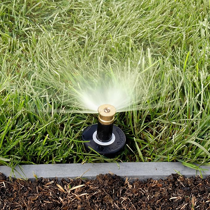 Orbit 80358 Professional Pressure-Regulating Pop-Up Spray Head Sprinkler with Brass Nozzle, 3" Half Spray