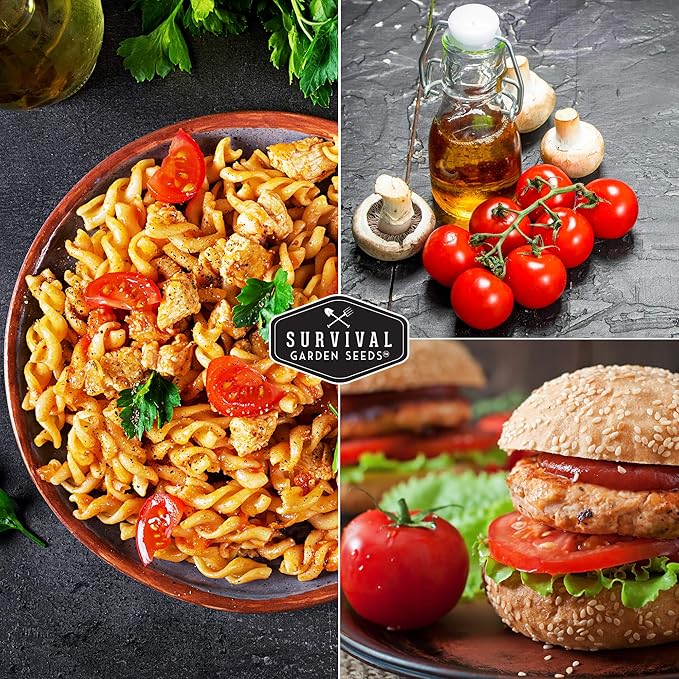 Survival Garden Seeds - Large Red Cherry Tomato Seed for Planting - 5 Packets with Instructions to Plant and Grow Tomatoes in Your Home Vegetable Garden - Non-GMO Heirloom Variety