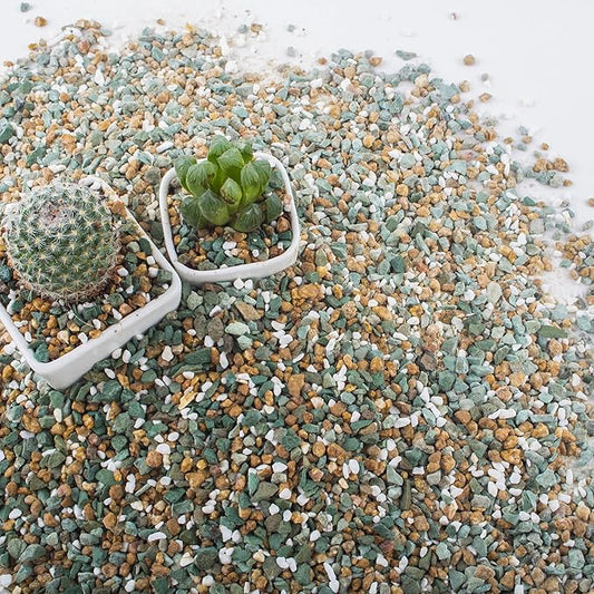 7lb Mix Rocks for Plants in Door -Mix Perlite,Maifanitum Stones,Zeolites Rocks for Bonsai Succulent Cactus Potting Soil and Vase Fillers, Fairy Gardening,Top Dressing